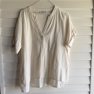 Madewell Cream V-Neck Blouse